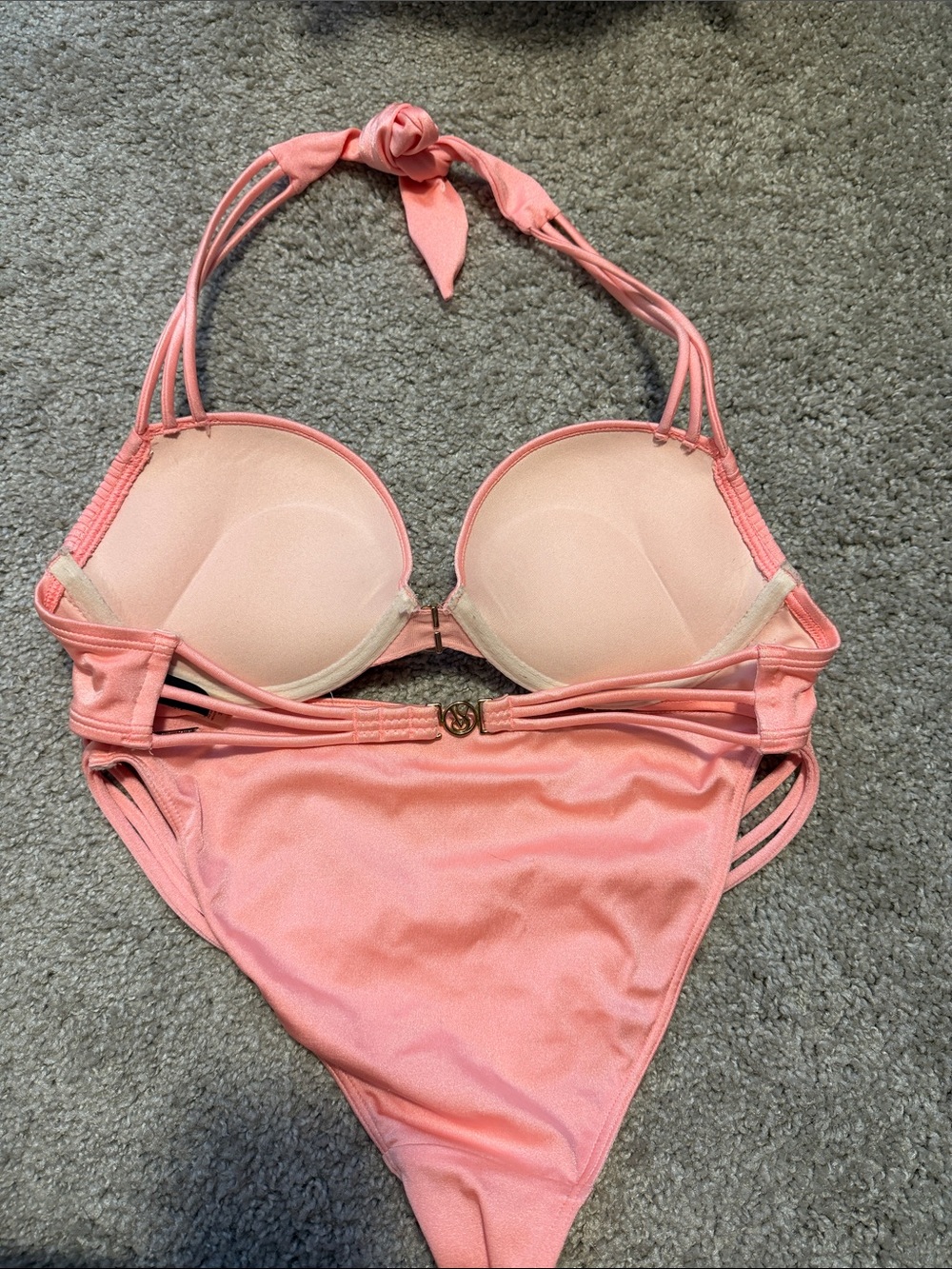 Women’s Coral Push-Up Bikini Set - Picture 2 of 5